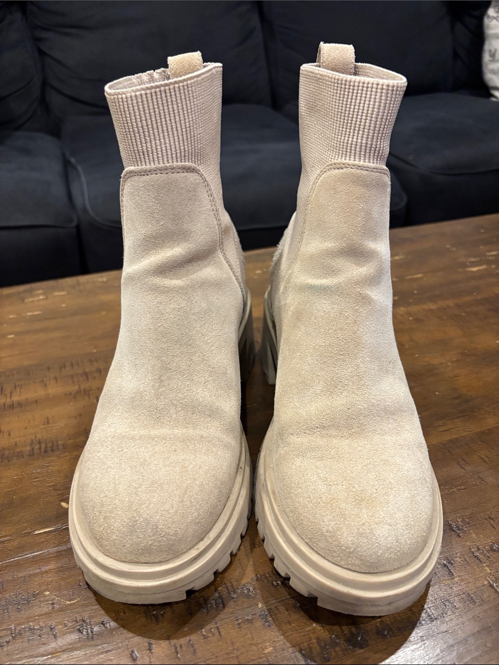Steve Madden Beige Suede Chelsea Boots